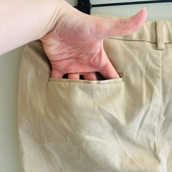 Dressbarn Roz & Ali The Smart Fit Pants Womens Size 8 Khaki Ankle Chino - Picture 6 of 10